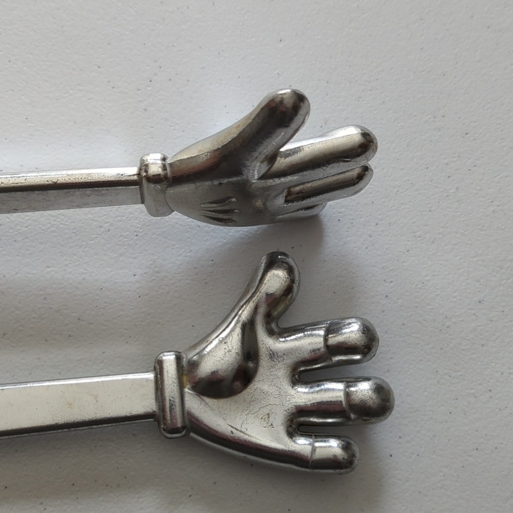 Disney Silver Hand-Shaped Stir/Salad Sticks Or Tongs ?? MICKEY!!!! - Picture 8 of 12